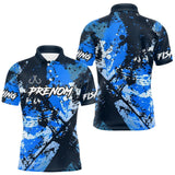 Polo Pêcheur Bleu Personnalisable - Motif Hameçon Homme - Polo Homme