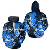 Polo Pêcheur Bleu Personnalisable - Motif Hameçon Homme - Zippé Homme