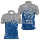 Polo Pêcheur Brochet & Bière Personnalisé - Bleu & Gris - Polo Homme