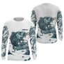 Polo Pêcheur Carpe Blanche Sur Mesure - Blanc & Marine -  Long Sleeves Homme