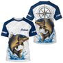 Polo Pêcheur Carpe Prénom - Personnalisé Bleu Et Blanc - T-Shirt Homme