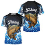 Polo Pêcheur Carpiste 3D - Bleu et Noir Spectaculaire - T-Shirt Homme