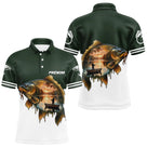 Polo Pêcheur En Barque Personnalisé - Vert Et Blanc - Polo Homme
