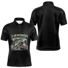 Polo Pêcheur Et Son Chien Noir - La Vie Accrochée - Polo Homme