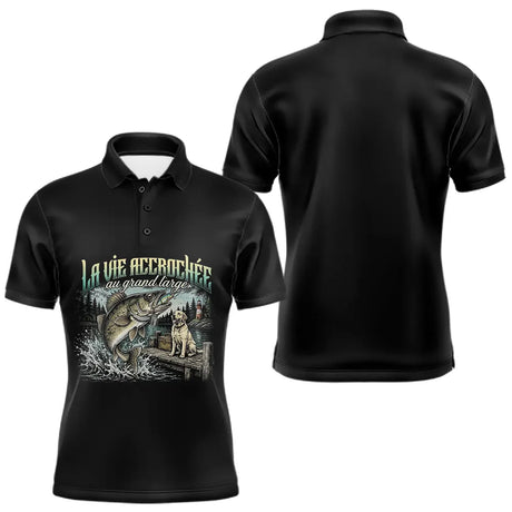 Polo Pêcheur Et Son Chien Noir - La Vie Accrochée - Polo Homme