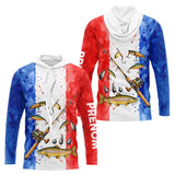 Polo Pêcheur Français Personnalisé Truite - Bleu Blanc Rouge - Long Sleeves Hoodie Homme