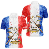 Polo Pêcheur Français Personnalisé Truite - Bleu Blanc Rouge - Polo Homme
