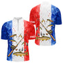 Polo Pêcheur Français Personnalisé Truite - Bleu Blanc Rouge - Polo Zippé Homme