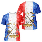 Polo Pêcheur Français Personnalisé Truite - Bleu Blanc Rouge - T-Shirt Homme