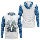Polo Pêcheur Humour Bleu & Blanc - J'peux Pas J'ai Pêche - Long Sleeves Hoodie Homme