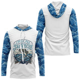 Polo Pêcheur Humour Bleu & Blanc - J'peux Pas J'ai Pêche - Long Sleeves Hoodie Homme
