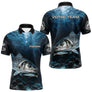 Polo Pêcheur Le Bar Personnalisé - Bleu Mer 3D - Polo Homme