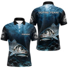 Polo Pêcheur Le Bar Personnalisé - Bleu Mer 3D - Polo Homme