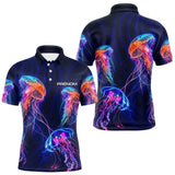Polo Pêcheur Méduse - Fluo Bleu Néon Personnalisable - Polo Homme