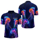 Polo Pêcheur Méduse - Fluo Bleu Néon Personnalisable - Polo Zippé Homme