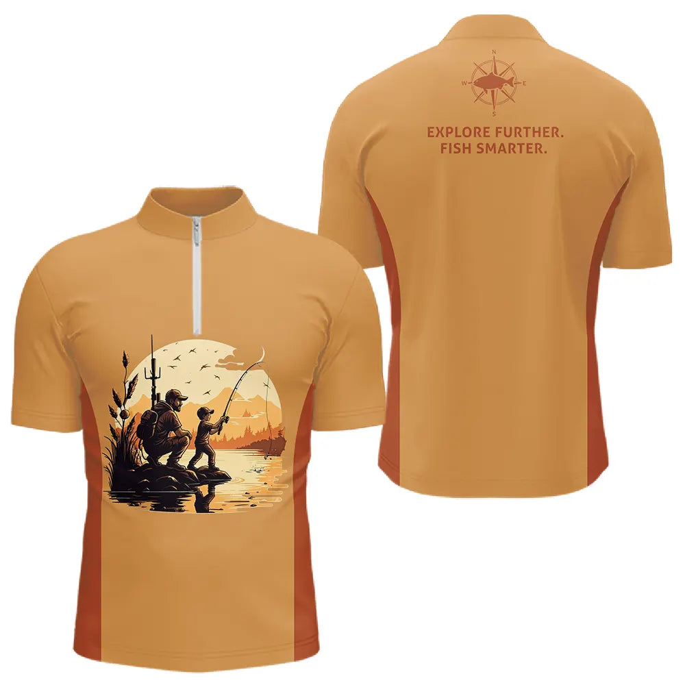 Polo Pêcheur Orange- Esprit Famille Homme - Polo Zippe Homme