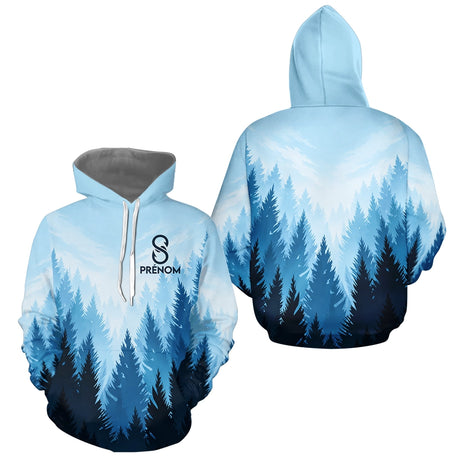 Polo Pêcheur Passionné Bleu Forêt - Personnalisé Avec Prénom - Hoodie Homme