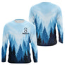 Polo Pêcheur Passionné Bleu Forêt - Personnalisé Avec Prénom - Long Sleeves Homme