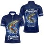 Polo Pêcheur Passionné Personnalisé Bleu - Design Brochets - Polo Homme