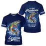 Polo Pêcheur Passionné Personnalisé Bleu - Design Brochets - T-Shirt Homme