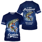 Polo Pêcheur Passionné Personnalisé Bleu - Design Brochets - T-Shirt Homme