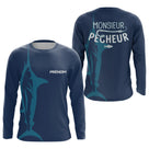 Polo Pêcheur Personnalisé Bleu Marine - Monsieur Pêcheur - Long Sleeves Homme