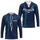 Polo Pêcheur Personnalisé Bleu Marine - Monsieur Pêcheur - Long Sleeves Hoodie Homme