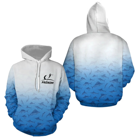 Polo Pêcheur Personnalisé Marlin Bleue - Le Style Unique - Hoodie Homme