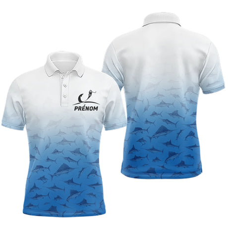 Polo Pêcheur Personnalisé Marlin Bleue - Le Style Unique - Polo Homme