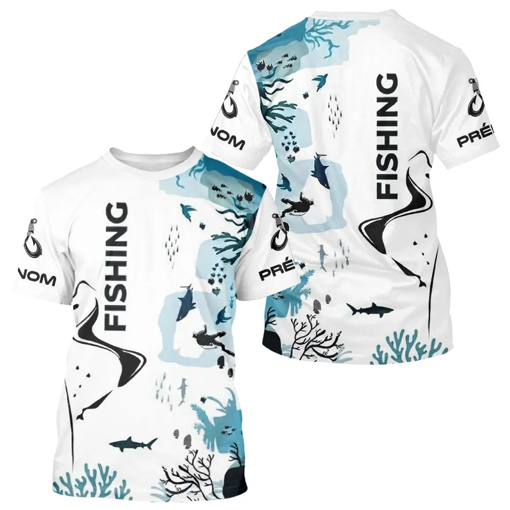 Polo Pêcheur Personnalisé Passion Blanc - Motifs Mer - T-Shirt Homme