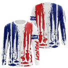 Polo Pêcheur Personnalisé Prénom France - Bleu Blanc Rouge - Long Sleeves Homme