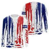 Polo Pêcheur Personnalisé Prénom France - Bleu Blanc Rouge - Long Sleeves Homme