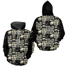 Polo Pêcheur Personnalisé Style Hawaïen - Noir & Beige - Hoodie Homme
