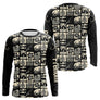 Polo Pêcheur Personnalisé Style Hawaïen - Noir & Beige - Long Sleeves Homme
