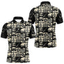 Polo Pêcheur Personnalisé Style Hawaïen - Noir & Beige - Polo Homme