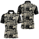 Polo Pêcheur Personnalisé Style Hawaïen - Noir & Beige - Polo Homme
