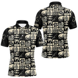 Polo Pêcheur Personnalisé Style Hawaïen - Noir & Beige - Polo Homme