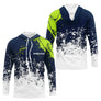 Polo Pêcheur Personnalisable Bleu Vert Néon - Style Passion - Long Sleeves Hoodie Homme