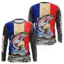 Polo Pêcheur Sportif France Saumon - Blanc Bleu Rouge - Long Sleeves Shirt Homme