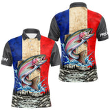 Polo Pêcheur Sportif France Saumon - Blanc Bleu Rouge - Polo Homme