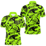 Polo Pêcheur Vert Fluo Arête De Poisson Personnalisé - Polo Homme