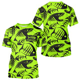 Polo Pêcheur Vert Fluo Arête De Poisson Personnalisé - T-Shirt Homme