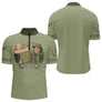 Polo Pêcheur Vert Olive "Papa Pêche" Homme Personnalisé - Polo Zippe Homme