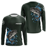 Polo Pêcheur Vert Personnalisé Brochet - Homme Design - Long Sleeves Homme