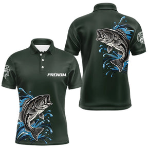 Polo Pêcheur Vert Personnalisé Brochet - Homme Design - Polo Homme
