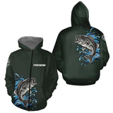 Polo Pêcheur Vert Personnalisé Brochet - Homme Design - Zippé Hoodie Homme