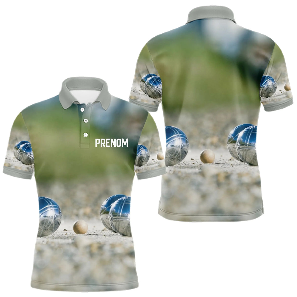 Polo Pétanque 3D Personnalisé Nom et Boules - Homme Femme - Polo Homme
