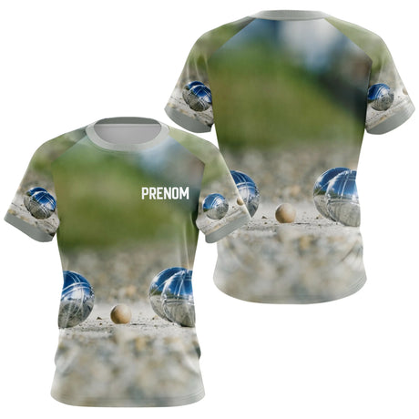 Polo Pétanque 3D Personnalisé Nom et Boules - Homme Femme - T-Shirt Femme