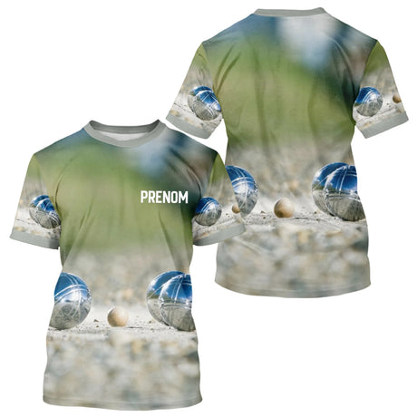 Polo Pétanque 3D Personnalisé Nom et Boules - Homme Femme - T-Shirt Homme