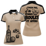 Polo Pétanque & Apéro - Boules Beige Personnalisé - Polo Femme